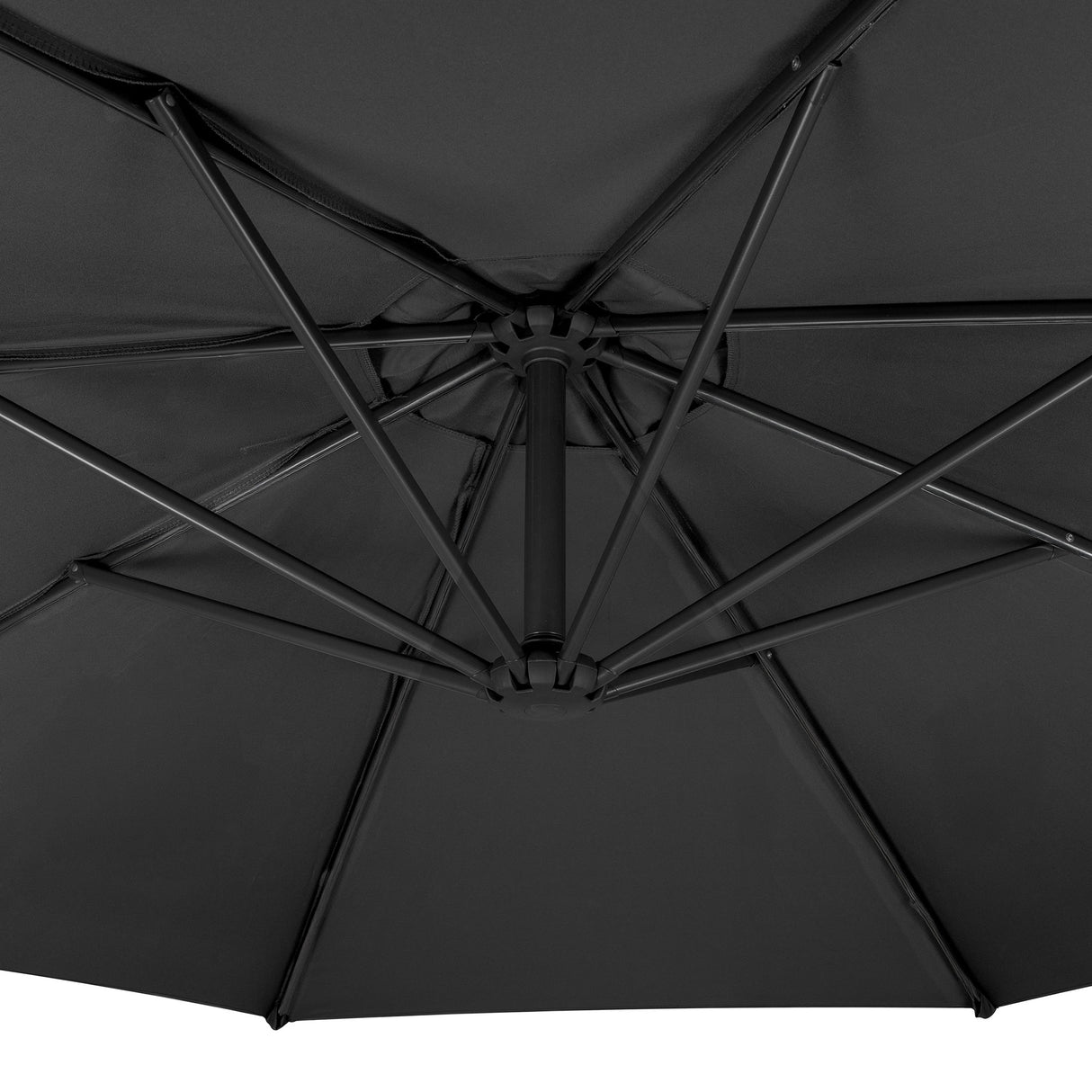Zweefparasol 3 m met Vierkante Parasolvoet - Grijs