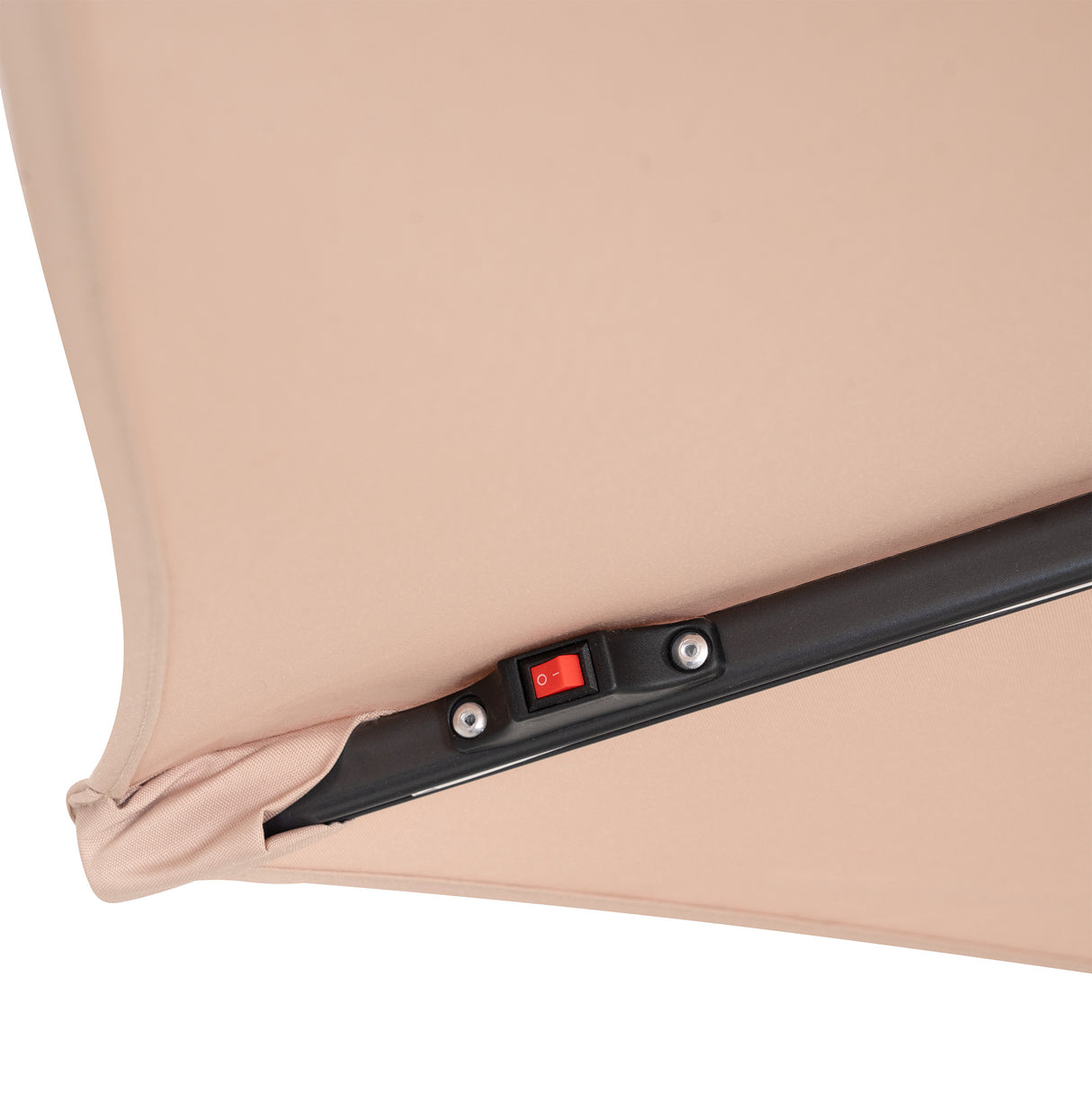 LED Zweefparasol 3 m met Vierkante Parasolvoet - Beige