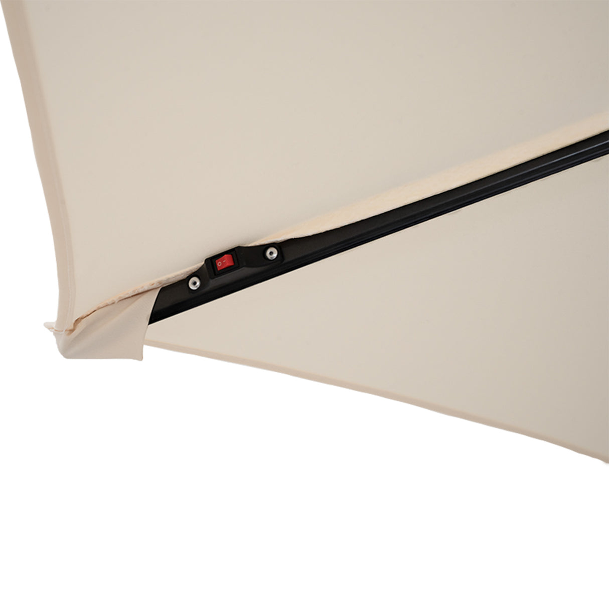 LED Zweefparasol 3 m met Vierkante Parasolvoet - Crème