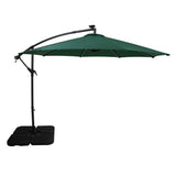 LED Zweefparasol 3 m met Vierkante Parasolvoet - Groen