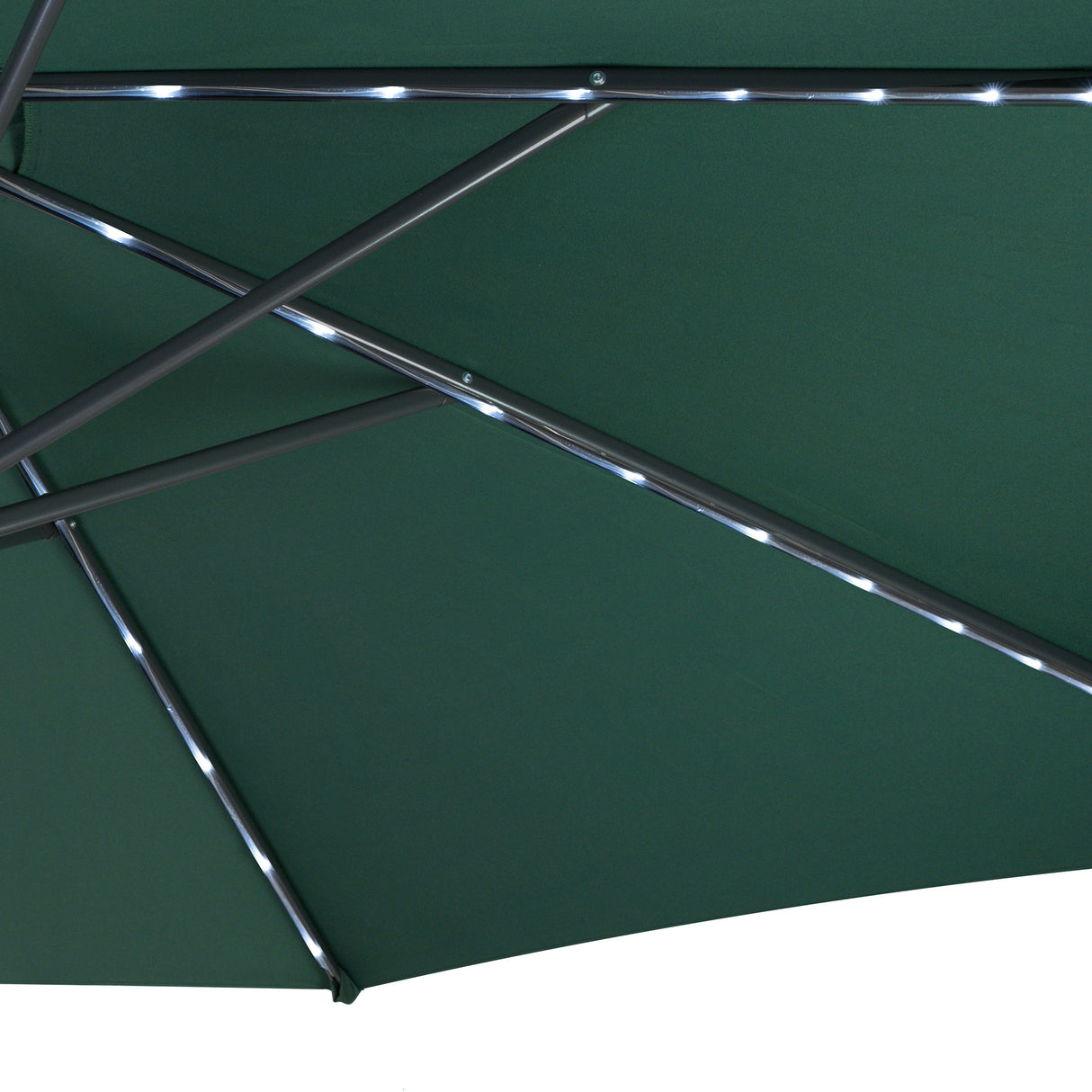 LED Zweefparasol 3 m met Vierkante Parasolvoet - Groen