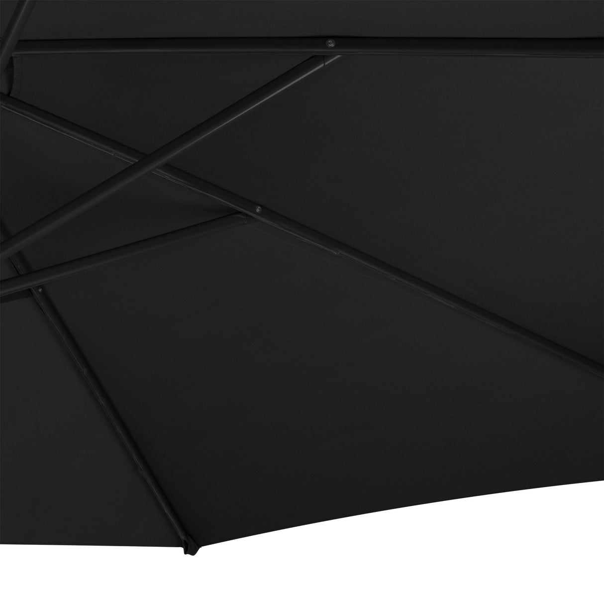 Zweefparasol 3 m met Halfrond 2-Delige Parasolvoet - Zwart