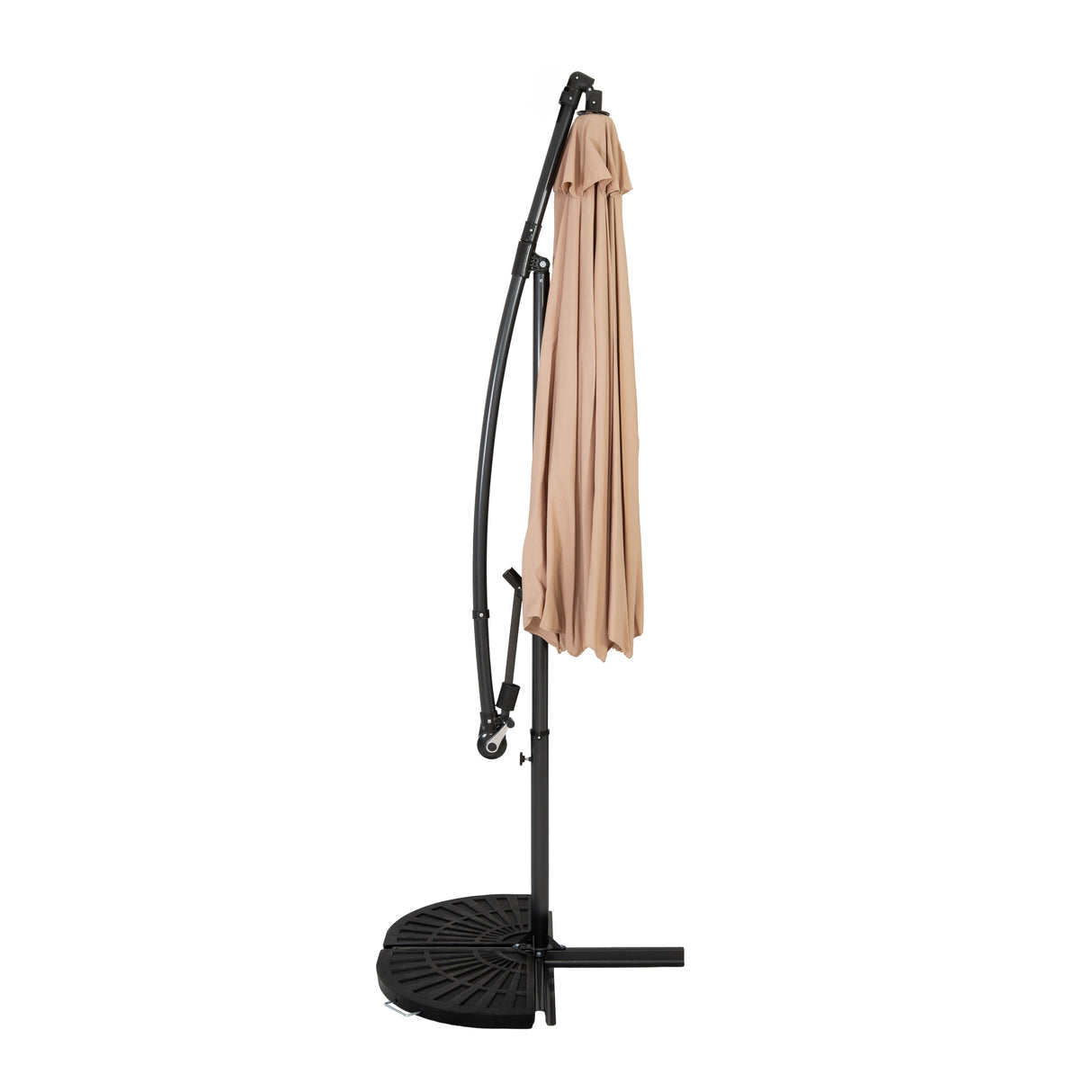 Zweefparasol 3 m met Halfrond 2-Delige Parasolvoet - Beige