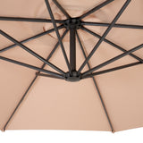 Zweefparasol 3 m met Halfrond 2-Delige Parasolvoet - Beige