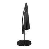 Zweefparasol 3 m met Halfrond 2-Delige Parasolvoet - Grijs
