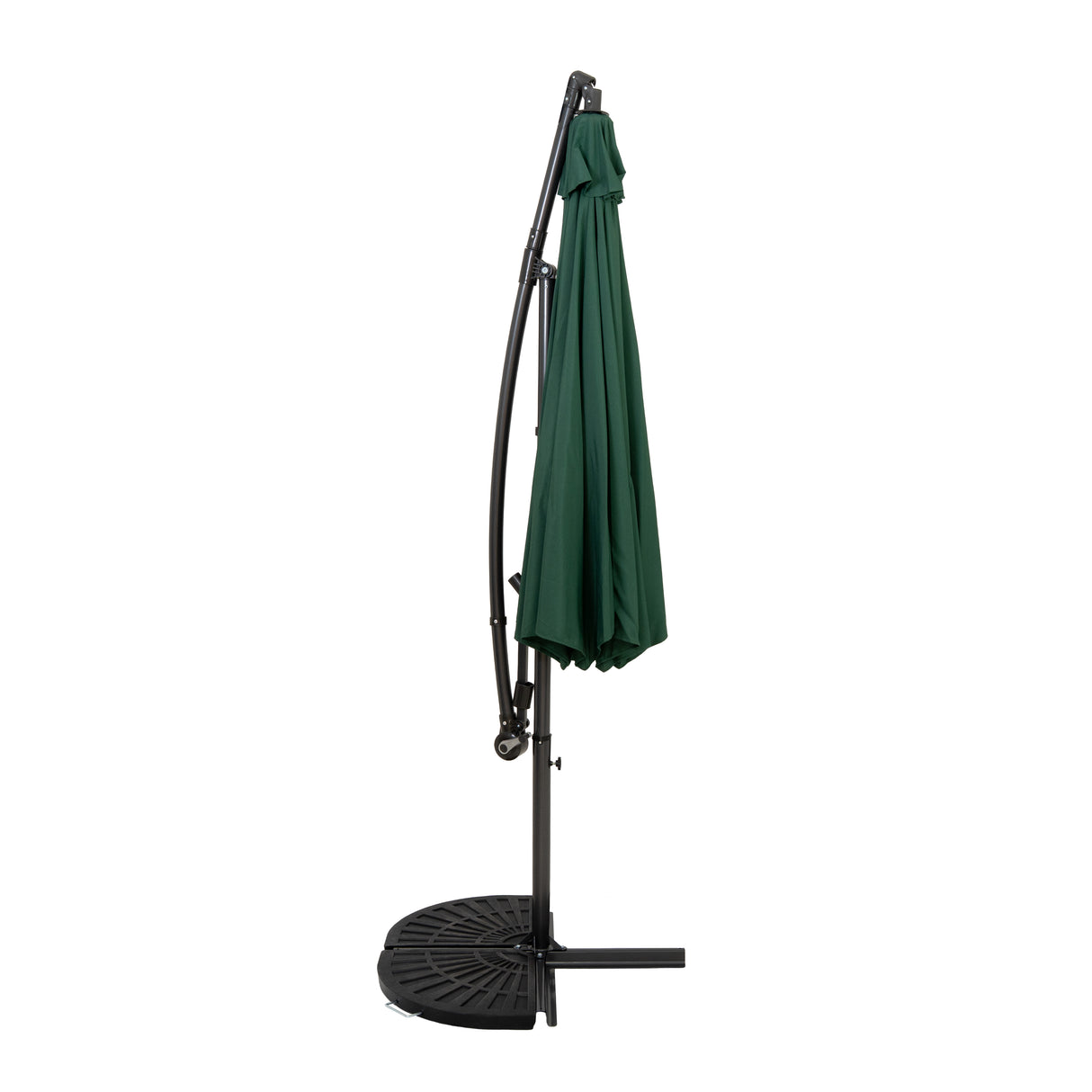 Zweefparasol 3 m met Halfrond 2-Delige Parasolvoet - Groen