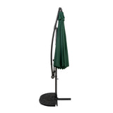 Zweefparasol 3 m met Halfrond 2-Delige Parasolvoet - Groen