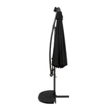 LED Zweefparasol 3 m met Halfrond 2-Delige Parasolvoet - Zwart