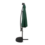 LED Zweefparasol 3 m met Halfrond 2-Delige Parasolvoet - Groen