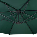 Zweefparasol 3 m met Rond 4-Delige Parasolvoet - Groen