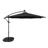 LED Zweefparasol 3 m met Rond 4-Delige Parasolvoet - Zwart