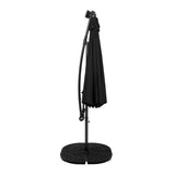 LED Zweefparasol 3 m met Rond 4-Delige Parasolvoet - Zwart
