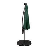 LED Zweefparasol 3 m met Rond 4-Delige Parasolvoet - Groen