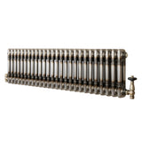 Traditionele Radiator & Kraan - 2-Kolom - 300 x 1190 mm - Ruw Metaal