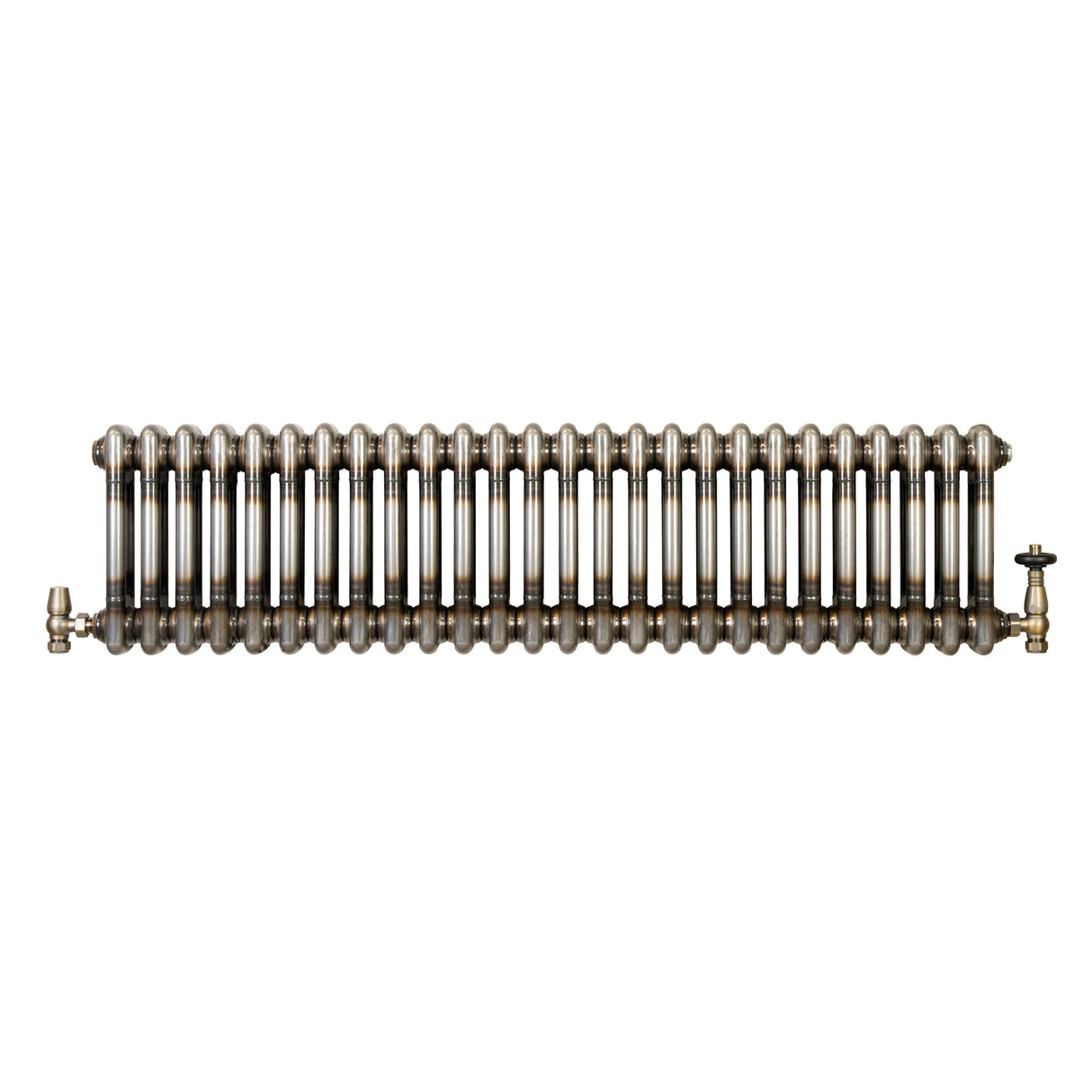 Traditionele Radiator & Kraan - 2-Kolom - 300 x 1190 mm - Ruw Metaal