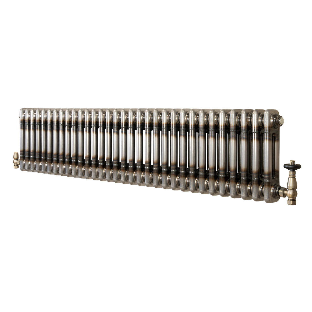 Traditionele Radiator & Kraan - 2-Kolom - 300 x 1460 mm - Ruw Metaal