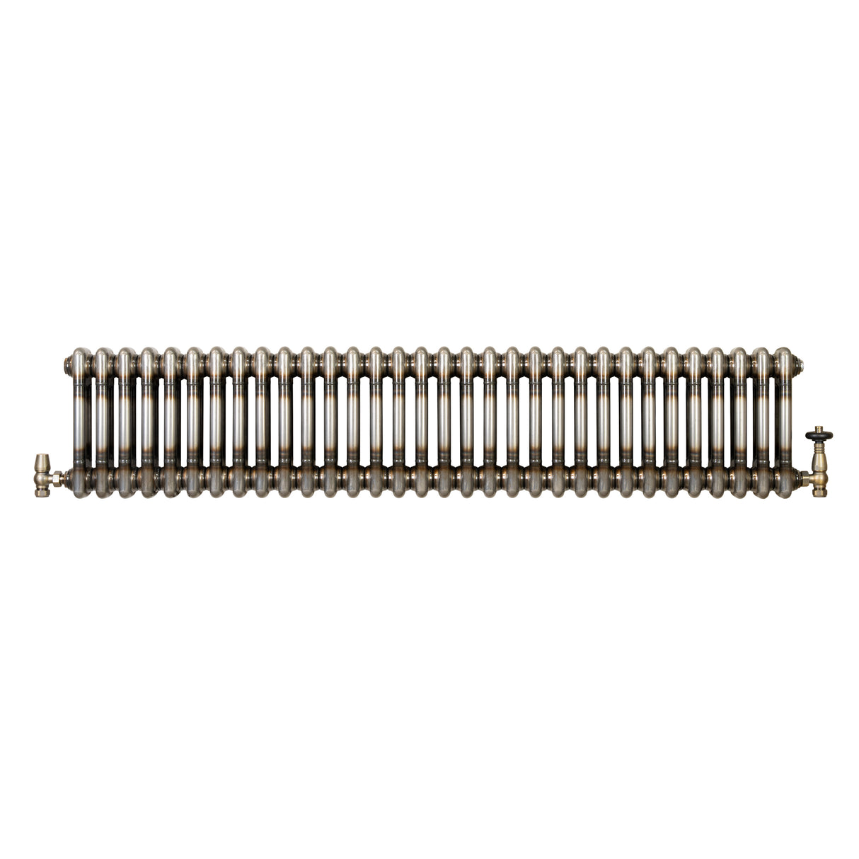 Traditionele Radiator & Kraan - 2-Kolom - 300 x 1460 mm - Ruw Metaal
