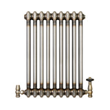 Traditionele Radiator & Kraan - 2-Kolom - 600 x 425 mm - Ruw Metaal