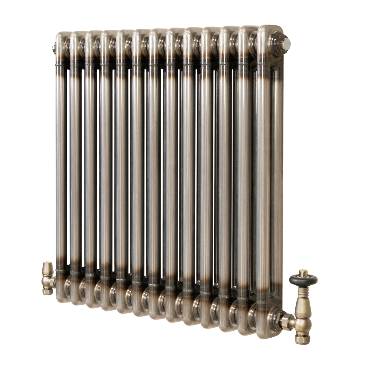 Traditionele Radiator & Kraan - 2-Kolom - 600 x 605 mm - Ruw Metaal