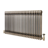 Traditionele Radiator & Kraan - 2-Kolom - 600 x 1190 mm - Ruw Metaal