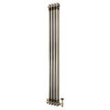 Traditionele Radiator & Kraan - 2-Kolom - 1500 x 200 mm - Ruw Metaal