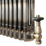 Traditionele Radiator & Kraan - 2-Kolom - 1500 x 200 mm - Ruw Metaal