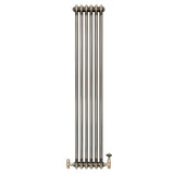Traditionele Radiator & Kraan - 2-Kolom - 1500 x 290 mm - Ruw Metaal