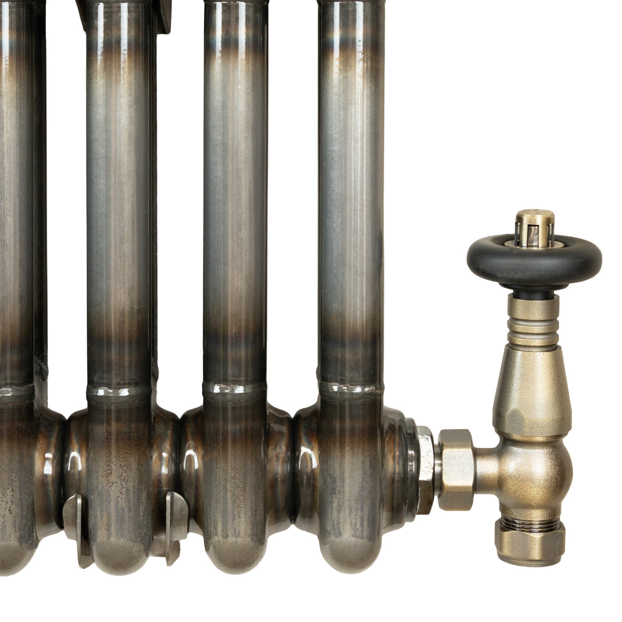 Traditionele Radiator & Kraan - 2-Kolom - 1500 x 560 mm - Ruw Metaal