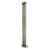 Traditionele Radiator & Kraan - 2-Kolom - 1800 x 200 mm - Ruw Metaal