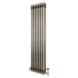 Traditionele Radiator & Kraan - 3-Kolom - 1500 x 380 mm - Ruw Metaal