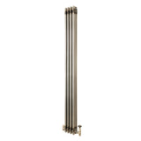 Traditionele Radiator & Kraan - 3-Kolom - 1800 x 200 mm - Ruw Metaal