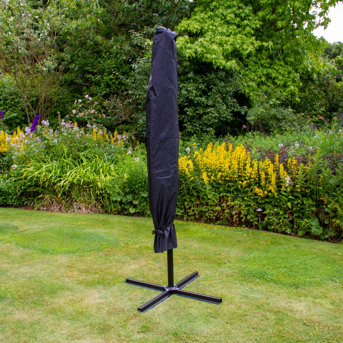 Zweefparasol 3m met LED verlichting - Zwart