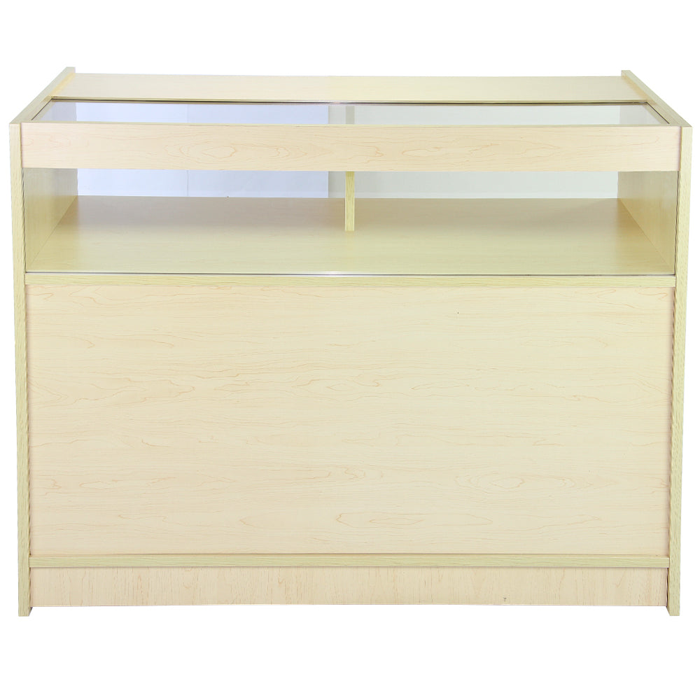 B1200 1/4 Glazen Toonbank - Esdoorn