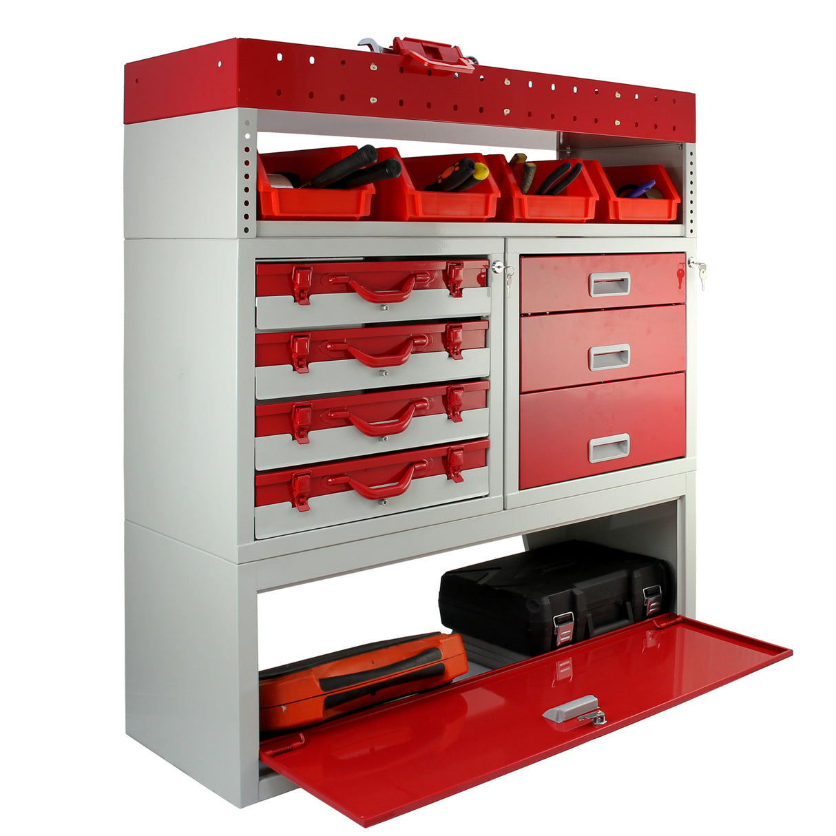 Monster Racking Metalen Bedrijfswageninrichting - Rood