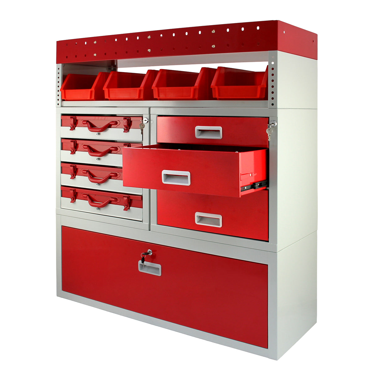Monster Racking Metalen Bedrijfswageninrichting - Rood