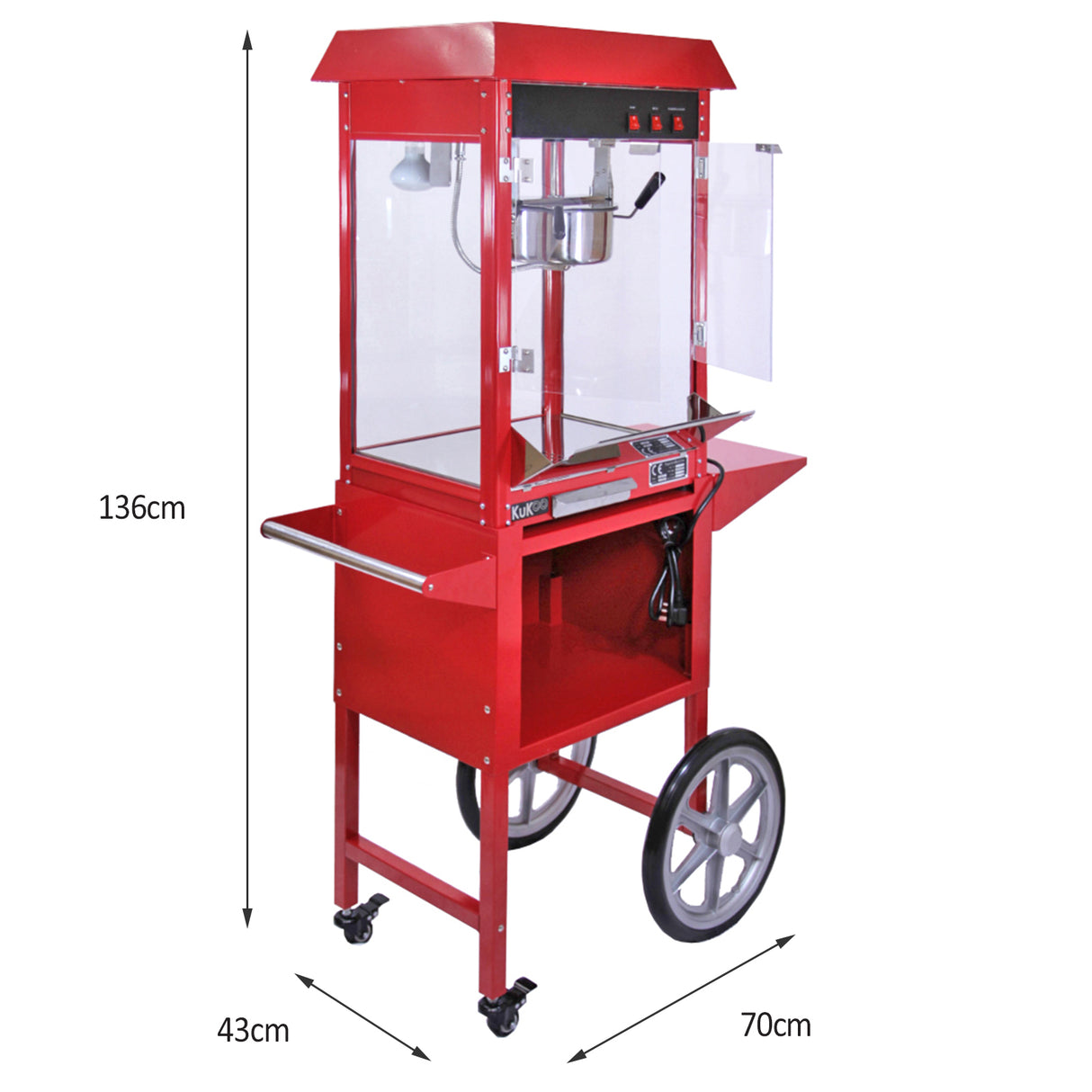 KuKoo Retro Popcorn Machine & Kar/Onderstel