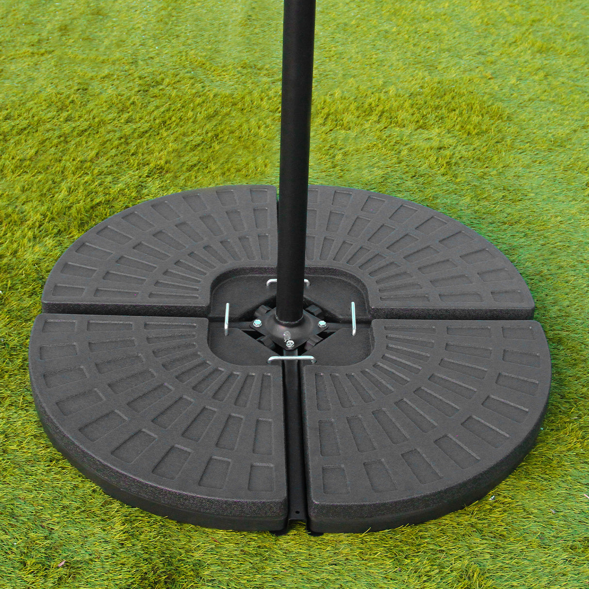 Grijs 3m LED Zweefparasol met Voet