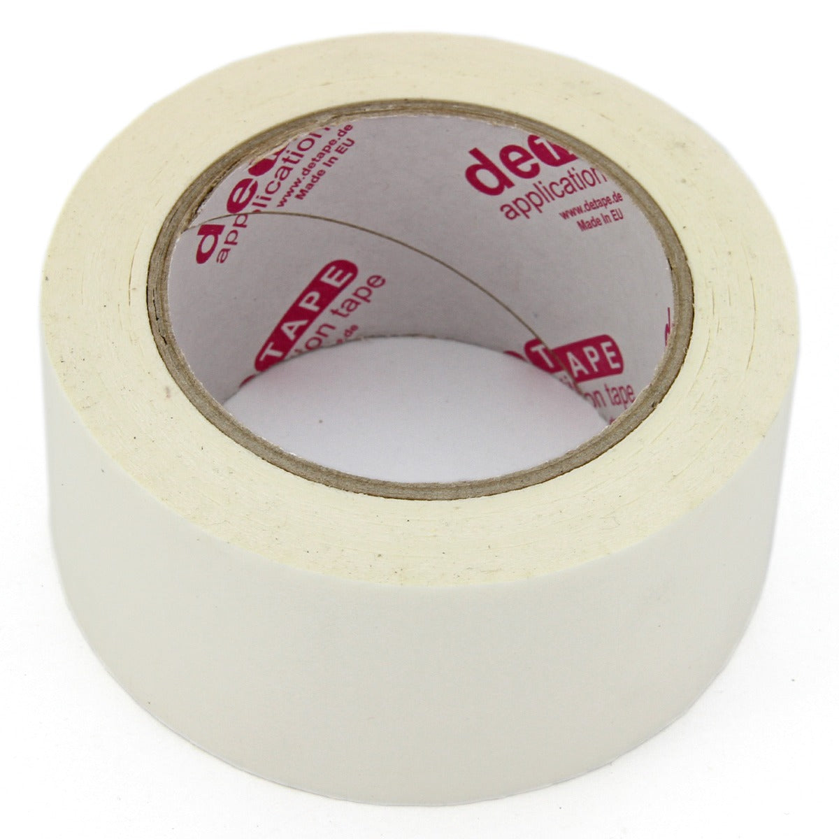 Witte tape op een rol met een gladde textuur, ideaal voor het bevestigen van vinyl en andere materialen bij het snijden en weeden