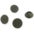 Grijze vloerbeschermers voor hairpin tafelpoten, 12 mm, met een gladde, ronde vorm en stevige rubberachtige textuur voor optimale bescherming
