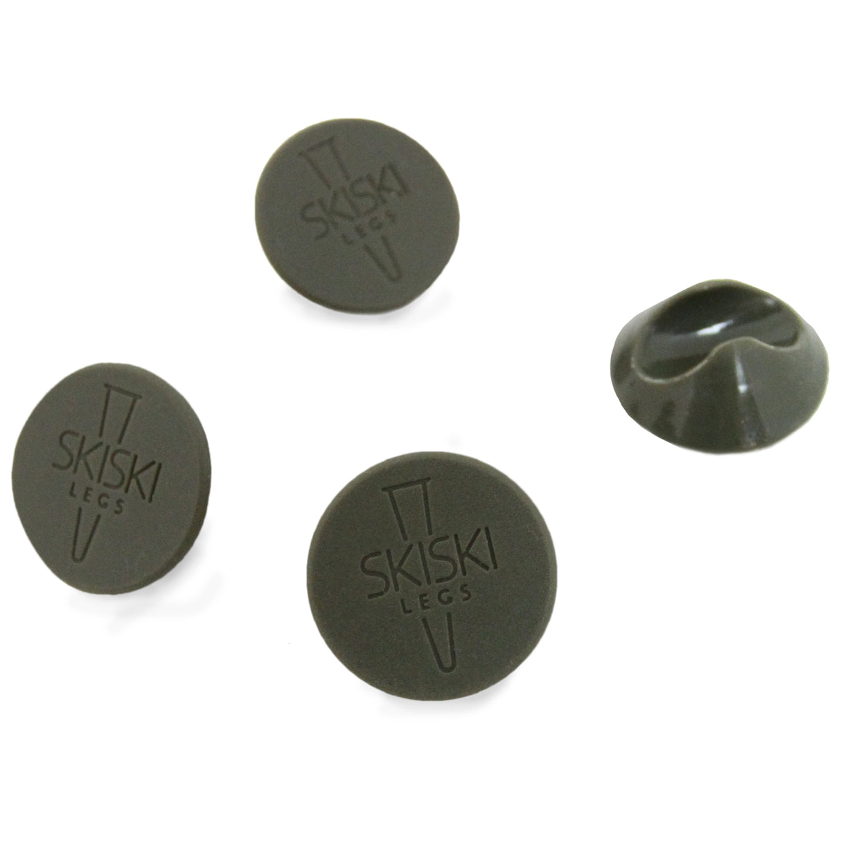 Grijze vloerbeschermers voor hairpin tafelpoten, 12 mm, met een gladde, ronde vorm en stevige rubberachtige textuur voor optimale bescherming