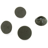 Grijze vloerbeschermers voor hairpin tafelpoten, 12 mm, met een gladde, ronde vorm en stevige rubberachtige textuur voor optimale bescherming