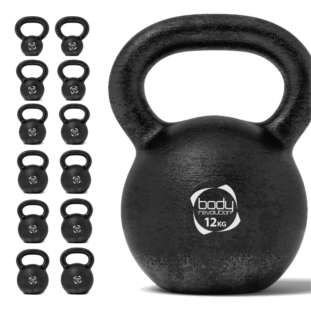 Kettlebell van gietijzer 12 kg