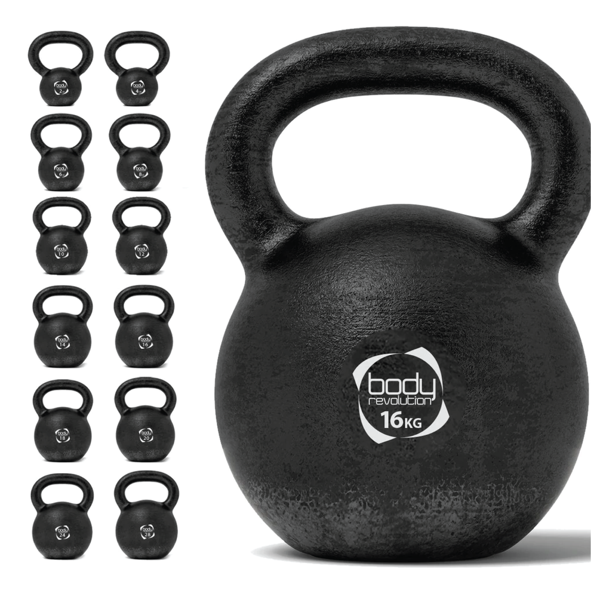 Kettlebell van gietijzer 16 kg