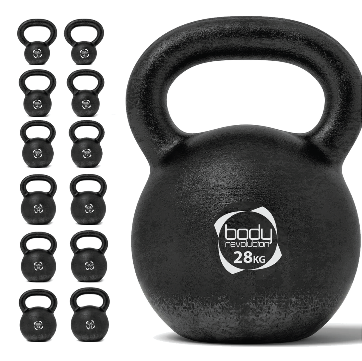 Kettlebell van gietijzer 28 kg