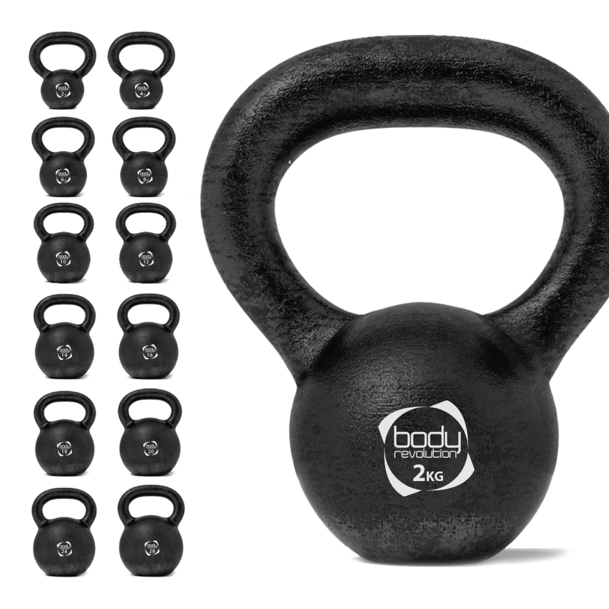 Kettlebell van gietijzer 2 kg