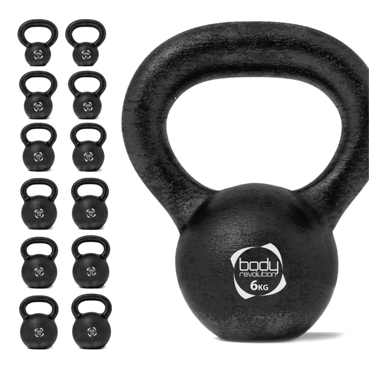Kettlebell van gietijzer 6 kg
