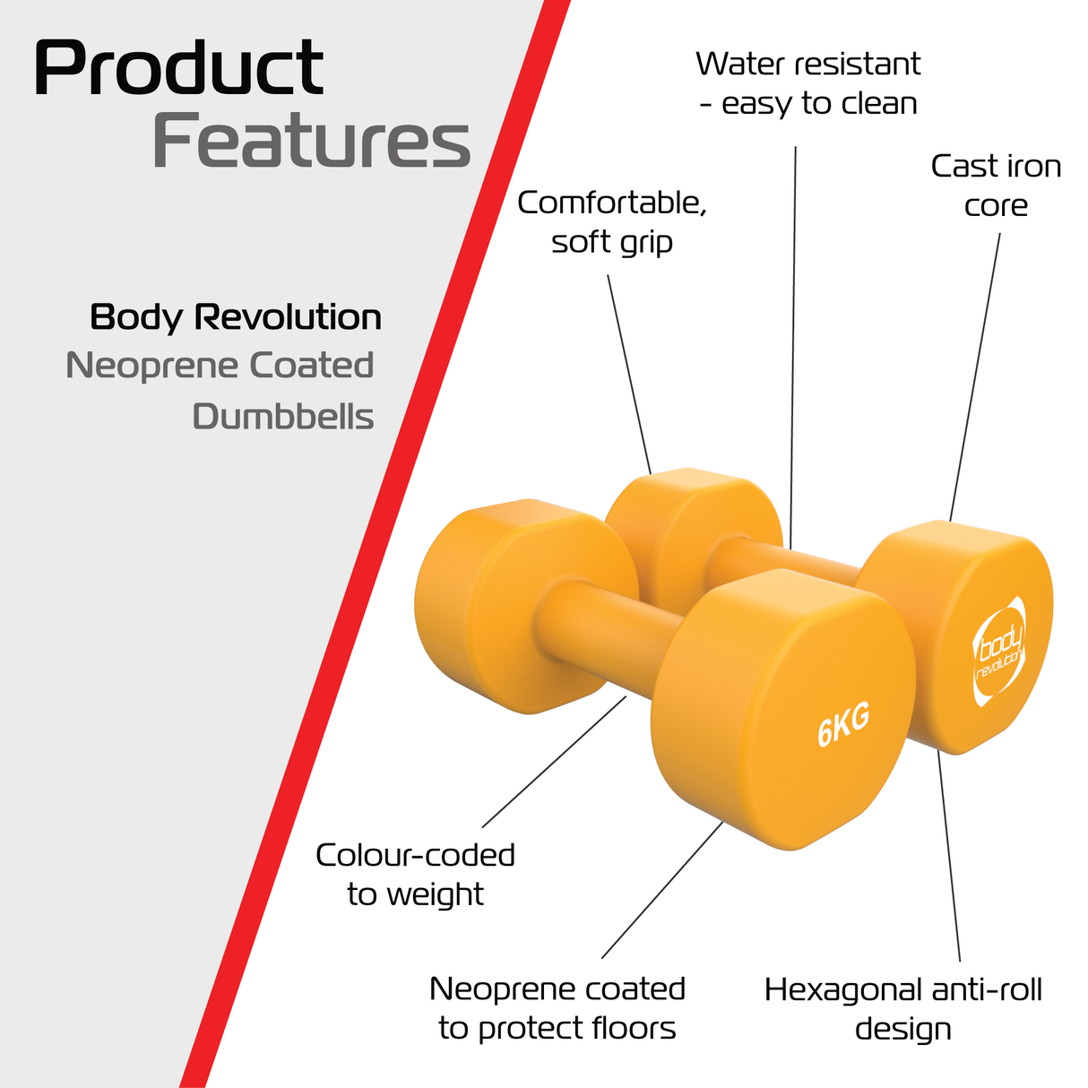 Neopreen Halters 2 x 6 kg