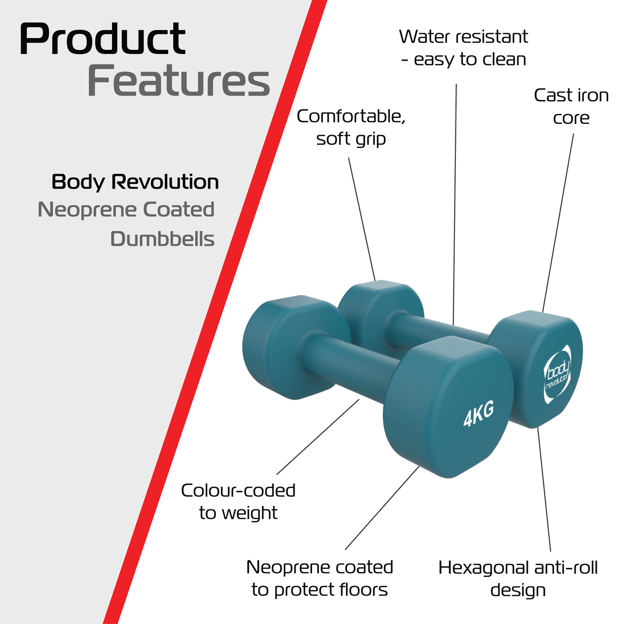 Neopreen Halters 2 x 4 kg