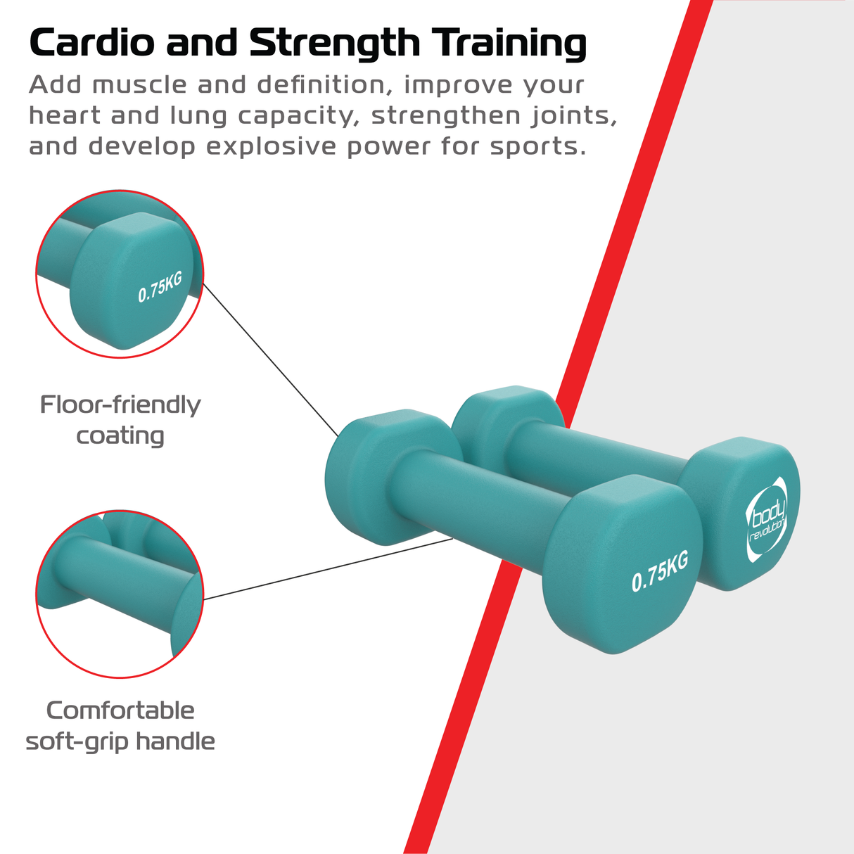 Neopreen Halters 2 x 0,75 kg