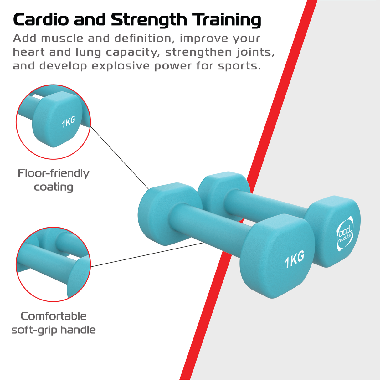 Neopreen Halters 2 x 1 kg